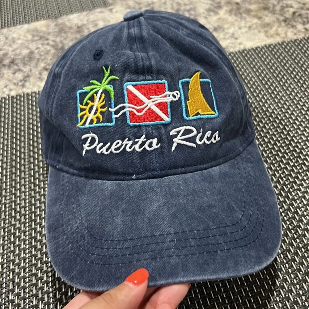 Puerto Rico PR Denim Baseball Cap Unisex Souvenir Boricua Hat